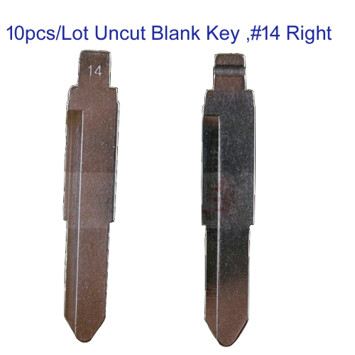 FS360002 10pcs/Lot Uncut Flip Key Metal Blade Key for Isuzu For KEYDIY KD VVDI JMD Flip Remote Replacement Blade #14 Right Groove
