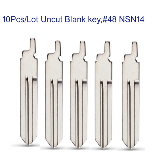 FS210042 10pcs/Lot Metal Blank Uncut Flip Remote Car Key Blade for N-issan #48 NSN14 Blade Locksmith Tool