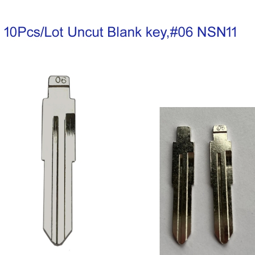 FS210043 10pcs/Lot Metal Blank Uncut Flip Remote Car Key Blade for N-issan Bluebird/Cedric/Cefiro Subaru Honda #06 NSN11