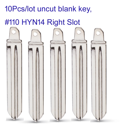 FS140072 10pcs Uncut Key Blade for H-yundai Kia  K2 K3 K5 Replace Flip Remote Blade Metal Head Key Replacement #110 HYN14 Right Slot