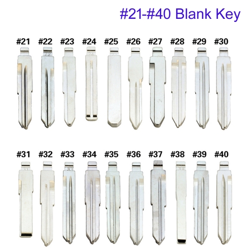 FS610006 Uncut Flip Key Metal Blade Key for KD Xhorse JMD VVDI Remote Car Key Blade Head Key Replacement #21-#40