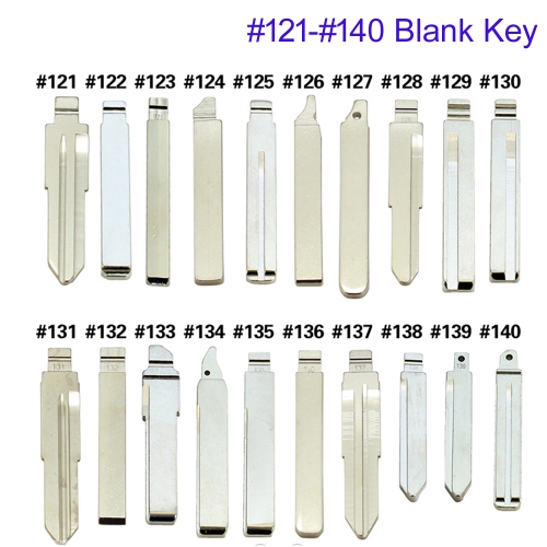 FS610010 Uncut Flip Key Metal Blade Key for KD Xhorse JMD VVDI Remote Car Key Blade Head Key Replacement #121-#140