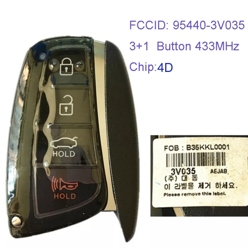 MK140125 3+1 Button 433MHz Smart Key for H-yundai Grandeur 2013 Car Key Fob Seks-Hg11Aob 95440-3V035 SEKS-HG11AOB Remote Keyless Go