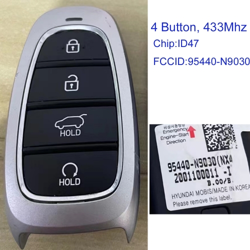 MK140285 4 Button 433MHz Smart Key for H-yundai Tucson 2021-2022 FCCID 95440-N9030 Keyless Go