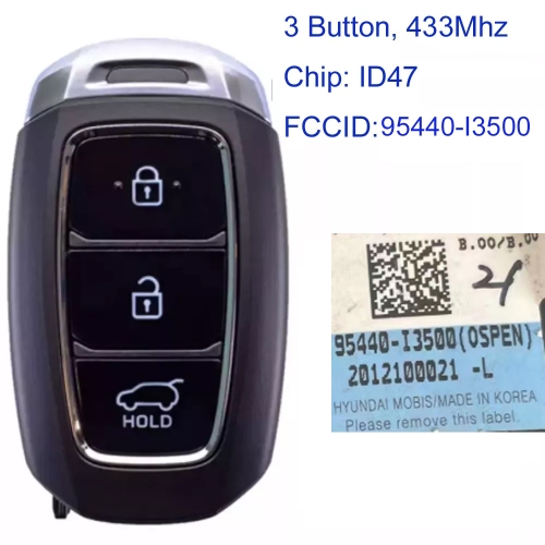 MK140357 3 Button 433MHz Smart Key for H-yundai FCCID 95440-I3500 Keyless Go Auto Car Key Fob