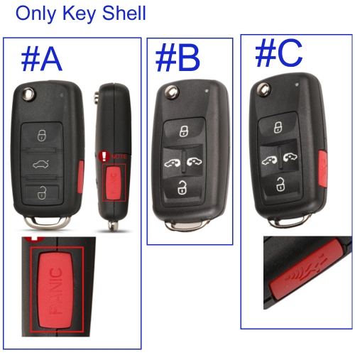 FS120045 3+1/4/4+1 Button Key Shell Flip Key Case For VW Transporter Polo GOLF 202AD 202H Fob Case Replacement