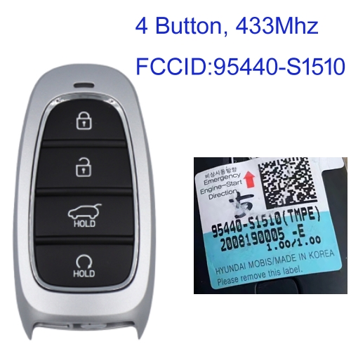 MK140391 4 Button 433MHz Smart Key for H-yundai Santa Fe 2021 Remote FCCID 95440-S1510  Keyless Go
