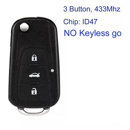 MK390011 Original 3 Button 433MHz Flip Key for MG GT GS Auto Car Key Fob with ID47 Chip PCF7961X No Keyelss Go