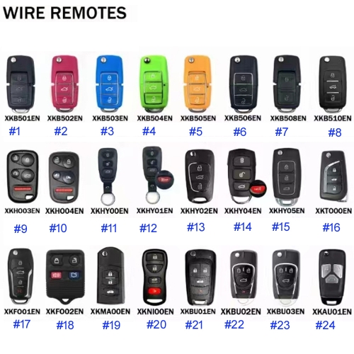 MK580036 Xhorse VVDI Universal  Wire Remote Key XKB501EN XKB502EN XKB504EN XKB505EN for VVDI2 VVDI Mini Key Tool #1-#24