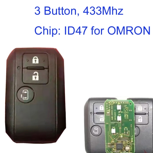 MK370050 3 Button 433MHz Smart Key for S-uzuki ERTIGA 2019 Spacia 2013-17 With ID47 Chip Remote Control R55R0 OMRON