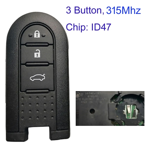 MK190470 3 Button 315mhz FSK Smart Key for T-oyota ID67 Chip Car Key Fob Smart Card