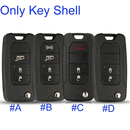 FS300021 2/3/4 Buttons Remote Car Key Cover Flip Key For Jeep Renegade Compass P-atriot Liberty 2016 Interior Key Shell Replacement