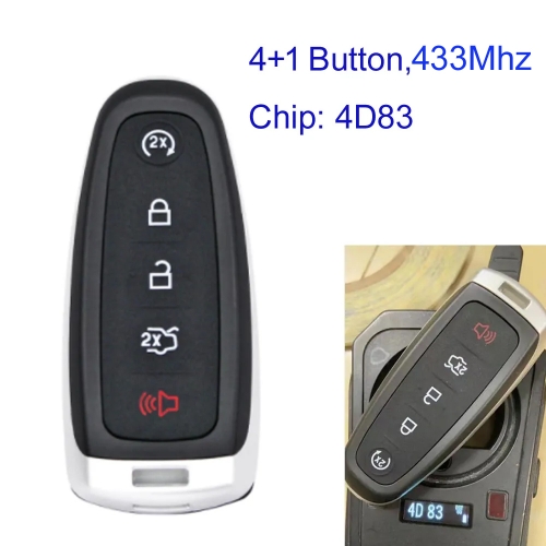 MK160165 4+1 Button 433Mhz Remote Key for Ford  Escape 4D83 Chip PN: 164-R8092, 5921286 FCC: M3N5WY8609 CJ5T-15K601-DX Control Key Fob