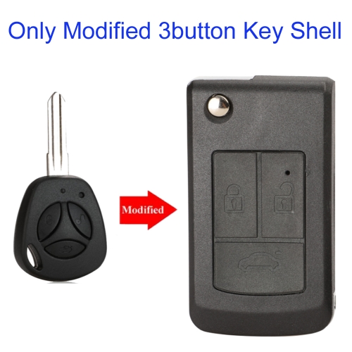 FS620003 3Button Modified Flip Folding Key Shell Case For Lada Uncut Auto Blank Remote Key Case Cover Fob Priora Kalina