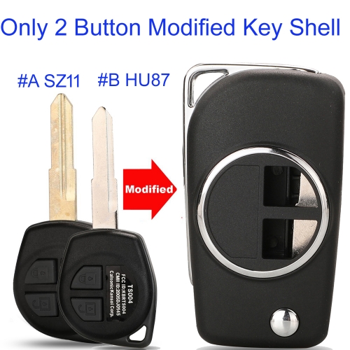 FS370031 2Button Modified Flip Key Remote Shell Case Cover for S-uzuki SWIFT SX4 ALTO VITARA IGNIS JIMNY Splash Auto Car Key
