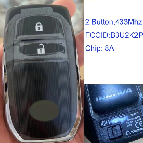 MK190463 2Button 434MHZ Smart Key for T-oyota Innova 2015-2021 8A Chip B3U2K2P  61K643-0010 Keyless Go