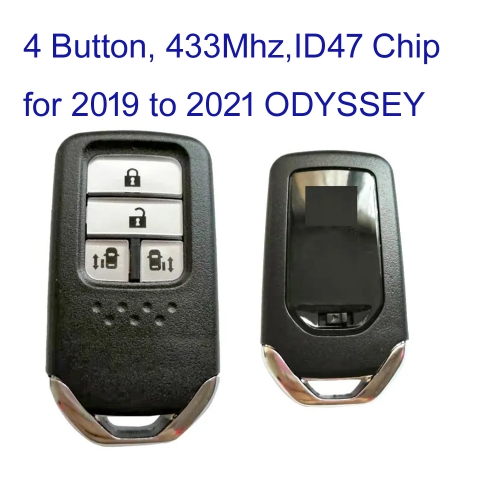 MK180296 4 button Smart Key 433mhz id47 chip For Honda O-DYSSEY 2019 to 2021 Keyless Entry Go with Black Back Cover