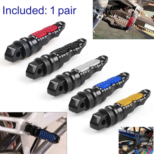 FP00003 Universal 1pair Motorcycle Rear Passenger Foot Pegs Pedals Footrest Scooter Foot-Peg Motorbike Pedal Modification Aluminum