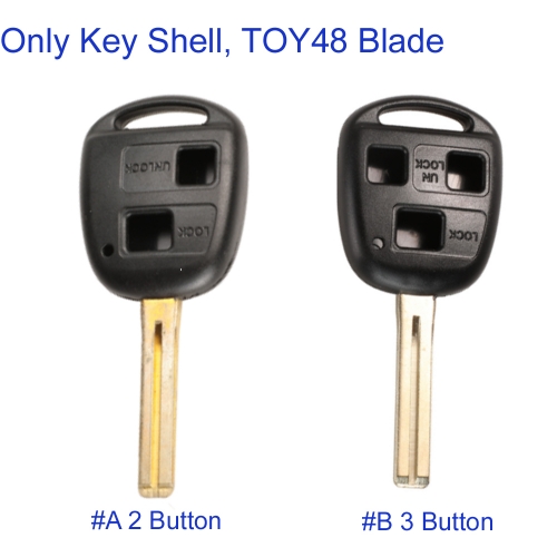 FS490018 2/3 Buttons Remote Car Key Case Shell For Lexus ES 250 300 GS 300 LS 400 LX 450 470 SC 300 400 1989 200 With TOY48 Blade