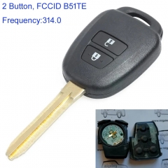 MK190514 2 Button 314MHZ Remote Key Remote Key for T-oyota Yaris Vitz AQUA B51TE Auto Key Fob