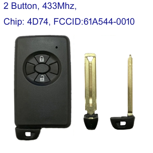 MK190321 2Button 433Mhz FSK Smart Key Remote Control for T-oyota RAV4  Auto Car Key Fob  61A544-0010 4D Chip B90EA