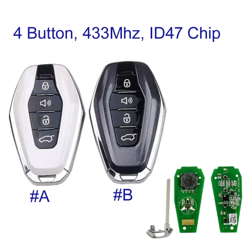 MK080017 4 Button Smart Remote Key 434Mhz for Chery Jetour X70 X90 X60 X70S X70M  Keyless Go With ID47 Chip