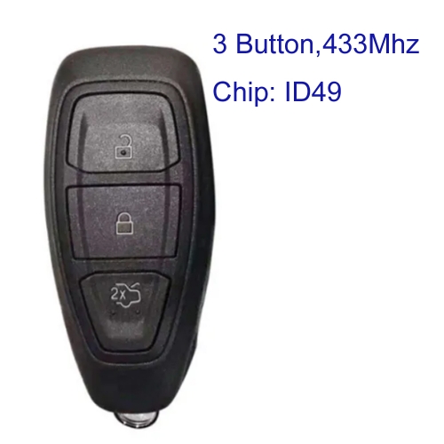 MK160023 433MHZ 3 Button Smart Remote Key for Ford Kuga Fiesta Escape 2016+ with id49 Chip KR5876268