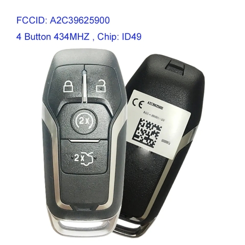 MK150008 4 Button 434MHZ Smart Key for L-incoln F-ord A2C39625900 Remote Control Keyless Go Proximity Key