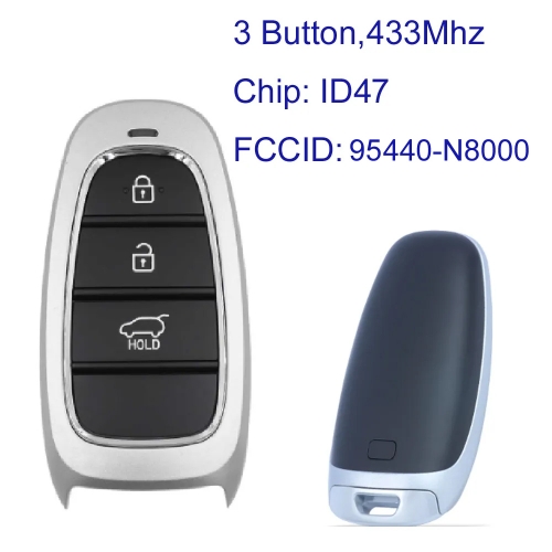 MK140419 3 Button 433MHz Smart Key for H-yundai Tucson 2021+ Remote Fccid 95440-N8000 Keyless Go  with ID47 Chip Auto Car Key