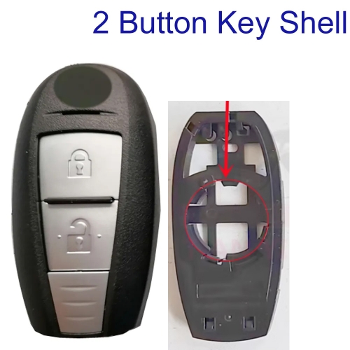 FS370039 2 Button Smart Key Case Cover Shell for S-uzuki Auto Car Key Shell Replacement with middle battery position
