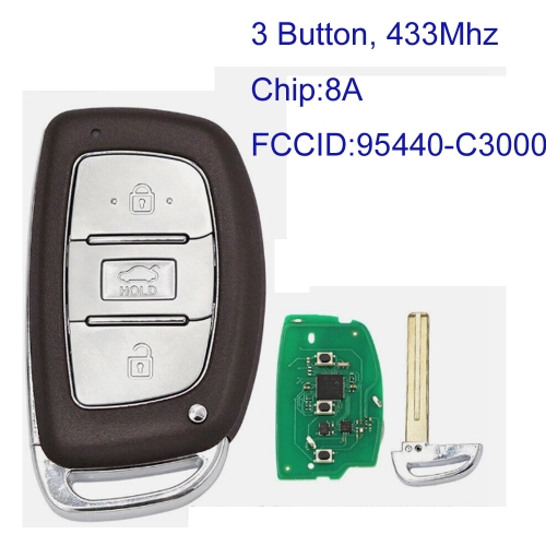 MK130286 3Button 433MHz Smart Key for H-yundai Sonata 2015-2018 Car Key Fob with 8A Chip P/N:95440-C3000 With 8A Chip