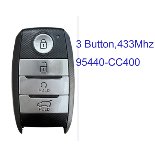 MK140386 3 Button 433MHz Smart Key for Kia Sonet 2021 With 6A Chip 95440-CC400 Car Key Fob Keyless Go