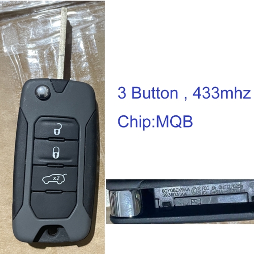 MK300108 Original Smart key 3 button 433 MHz for Jeep MQB Chip Auto Car Keys OHT12705A 6QY08DX9AA