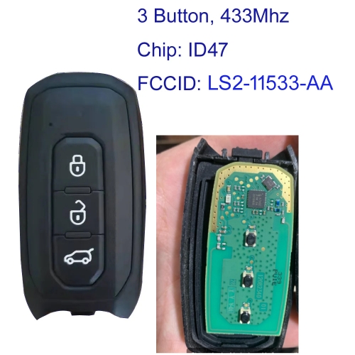 MK160210  3 Button 434MHz Smart Key For Ford NEW 2023 Territory With ID47 CHIP P/N:LS2-11533-AA Auto Car Key Fob