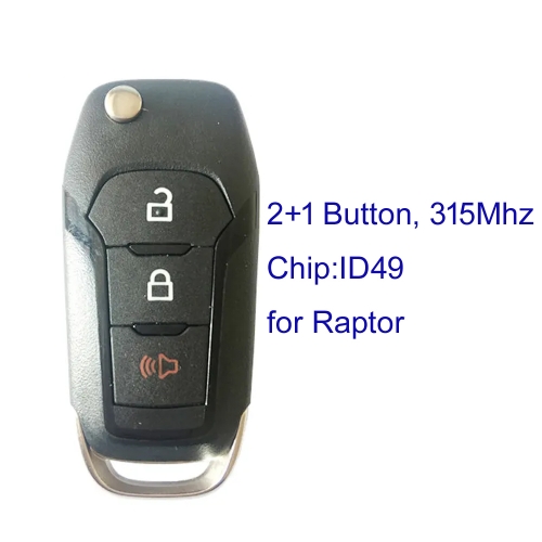 MK160206 315mhz 2+1 Button Flip Key for Ford Raptor 2015-2020 F-150 Keyless Go Key Fob