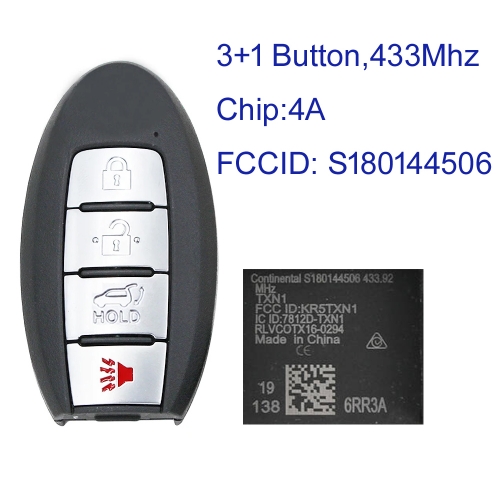 MK210216 4 Button 315mhz Smart Key for N-issan X-Trail 2021 Auto Car Key Fob  FCC ID: KR5TXN1 PN: 285E3-6RR3A S180144506 with 4A Chip