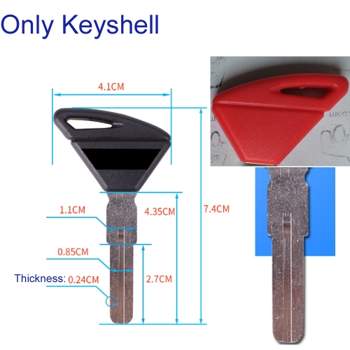 FS680003 Black/Red Key Shell For Aprilia motorcycle transponder key shell