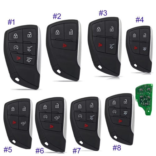 MK280164 3/4/5/6 Buttons 433MHz Smart Keyless Go Fob Remote Car Key for C-hevrolet Suburban Tahoe for G-MC ID49 Chip YG0G21TB2