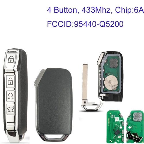 MK130373 4 Button 433mhz Smart Key for KIA Seltos 2019-2023Auto Car Key Fob 95440-Q5200 With ID6A Chip MK130373 4 Button 433mhz Smart Key for KIA Seltos 2019-2023Auto Car Key Fob 95440-Q5200 With ID6A Chip