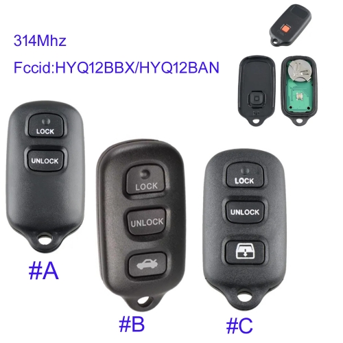 MK190680 2+1/3+1 Button Remote 314.4Mhz Car Key Fob for T-oyota 4Runner Sequoia Avalon Rav4 Tundra 1999 - 2009 HYQ12BBX HYQ12BAN HYQ1512Y MK190680 2+1/3+1 Button Remote 314.4Mhz Car Key Fob for T-oyota 4Runner Sequoia Avalon Rav4 Tundra 1999 - 2009 HYQ12BBX HYQ12BAN HYQ1512Y