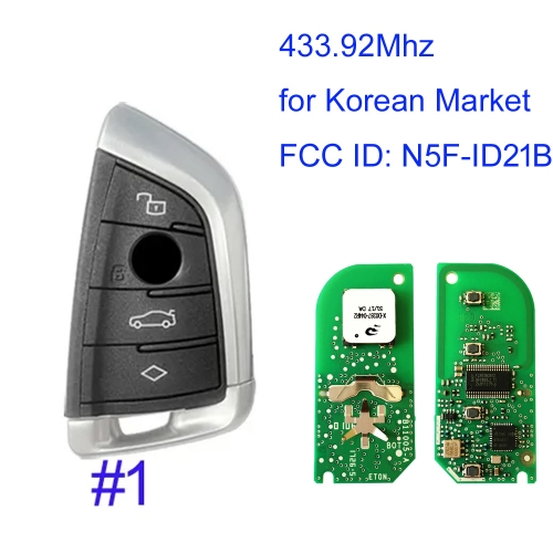 MK110174 4 Buttton 433.92MHZ Smart Key for BMW G-series Smart Remote Control Key FCC ID: N5F-ID21A With ID49 Chip Korean Market