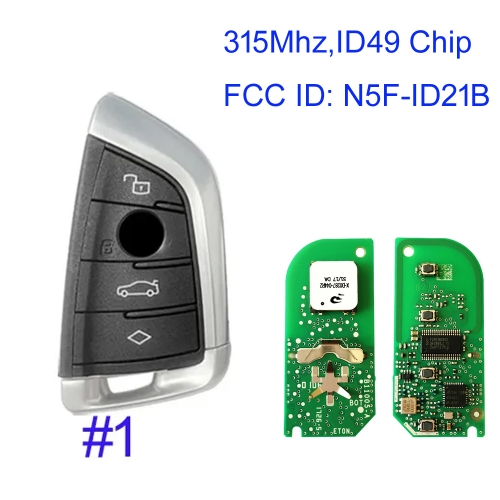 MK110175 4 Buttton 315MHZ Smart Key for BMW G-series Smart Remote Control Key FCC ID: N5F-ID21A With ID49 Chip