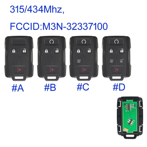 MK280196 315Mhz Smart Remote Car Key Fob for Chevrolet Tahoe Traverse Suburban for GMC Yukon Escalade with ID46 Chip M3N-32337100