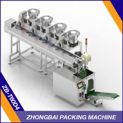 Screw Packing Machine with Four Bowls Chain Conveyor