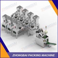 Screw Packing Machine with Seven Bowls Chain Conveyor