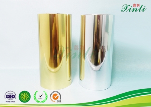 FDA Quality Gold Metalized Plastic Film , Moisture Proof Opaque Metallized Polyester Film