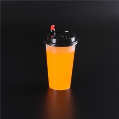 定制一次性塑料杯盖，用于90mm直径的气泡茶杯