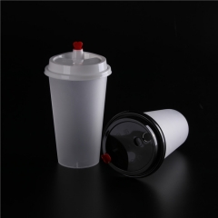 2019 hot sale PP Tea Juice Milk Cups with lids