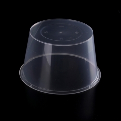 China Supplier 550Ml Round Take Away Disposable Pet Clear Plastic Fruit Salad Bowl With Lid