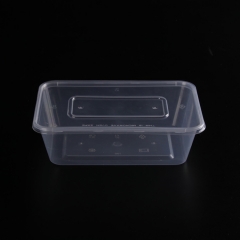 Disposable PP bento lunch box clear square plastic container with lid